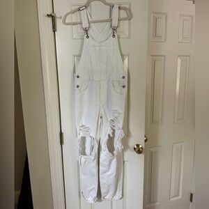American Eagle White Overalls